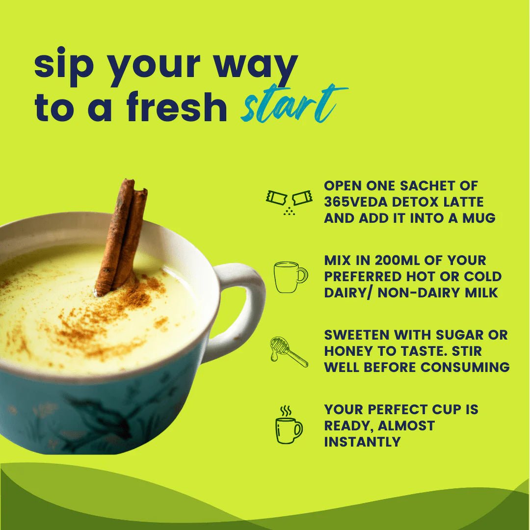 How to prepare 365Veda detox latte step-by-step