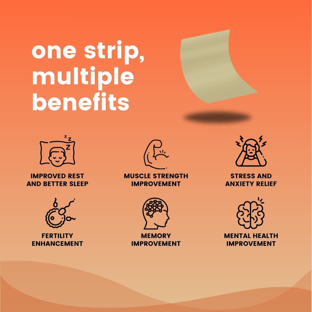 Ashwagandha In-A-Strip For stress, sleep, cognition and muscle strength Benefits