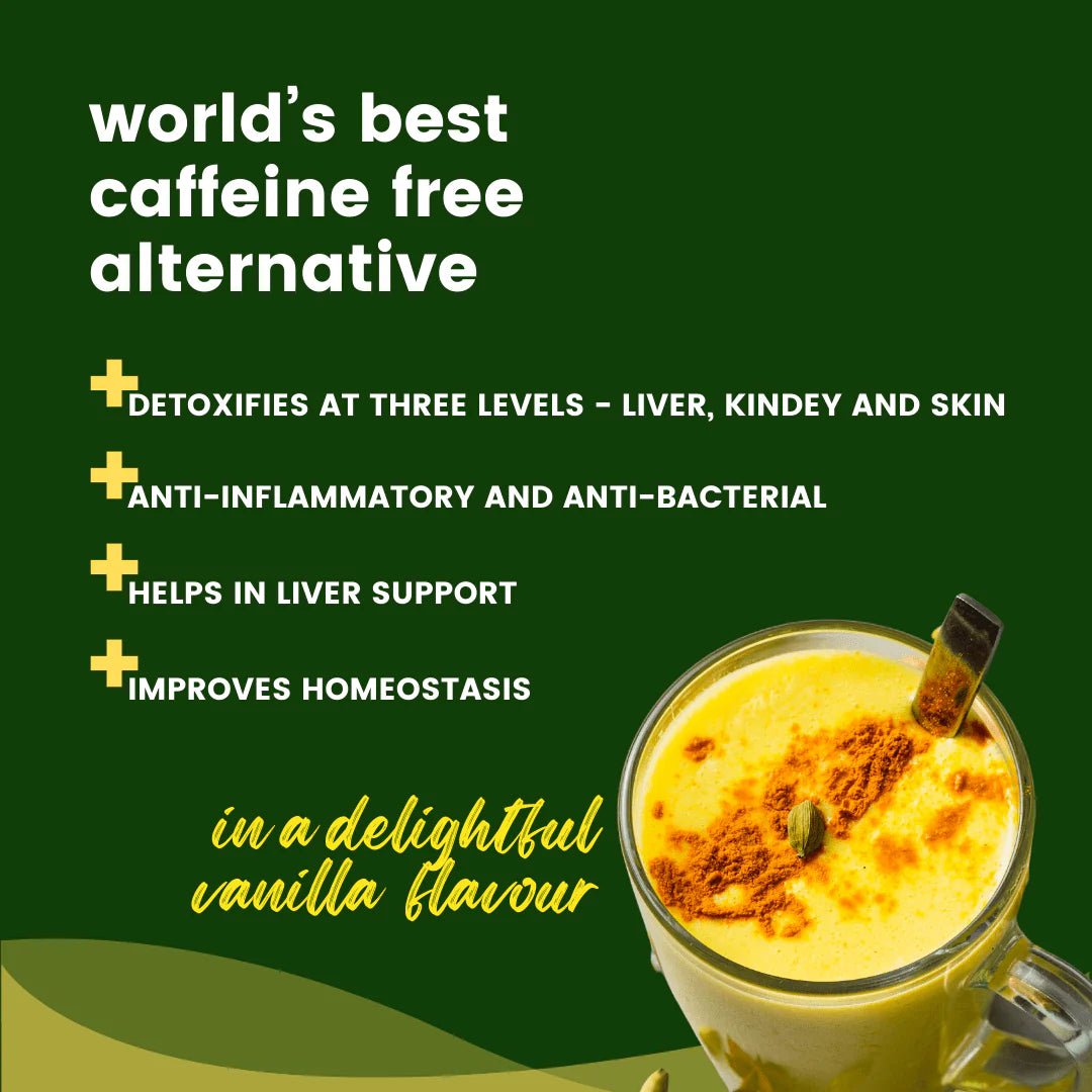 Caffeine-free turmeric latte with liver and skin benefits