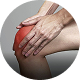 Painful knee joint in discomfort